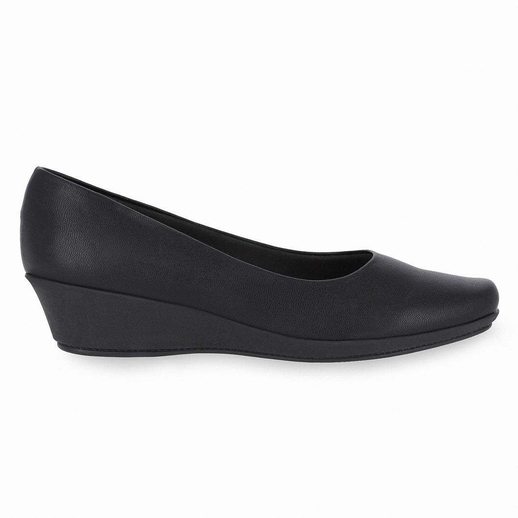 Black Nappa Wedges for Women (143.133)