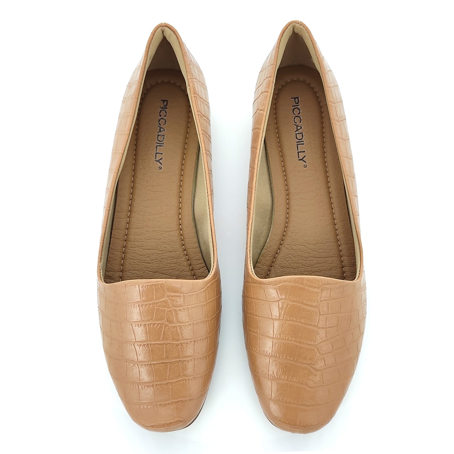 Nude Croco Flat Ladies Shoes (250.132)