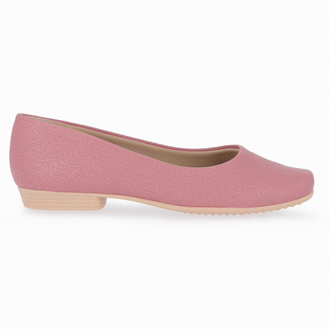 Dark Pink Floral Flat Ladies Shoes (250.115)