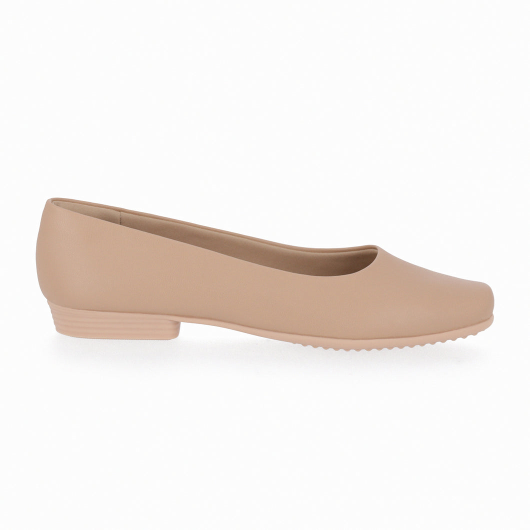 Nude Nappa Flat Ladies Shoes (250.115)