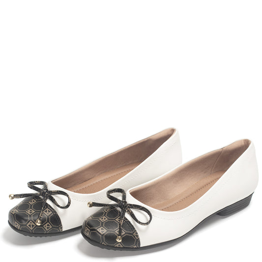 Black & white Flat Ladies Shoes (250.174)