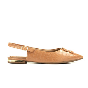 Nude Croco Sling back Flats for Women (274.057)