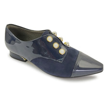 Navy Patent with Microfiber and Pearl Accessories loafer (278.003)