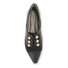 黑色 Napa 超細纖維和珍珠配件樂福鞋 (278.003) 