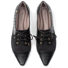 Black Lace-Up Flats for Women (278.019) - SIMPLY SHOES HONG KONG
