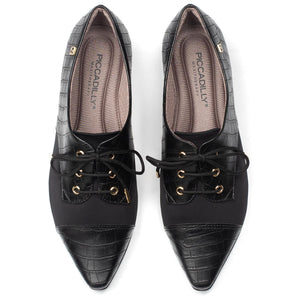 Black Lace-Up Flats for Women (278.019) - SIMPLY SHOES HONG KONG