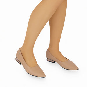 女款裸色納帕皮平底鞋 (279.004) 