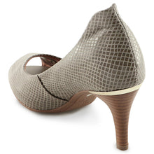 Taupe Snake Peep Toes Pumps for Women (362.046) - SIMPLY SHOES HONG KONG