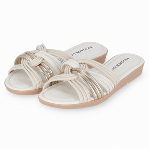 White & Gold Sandals for Women (401.261)