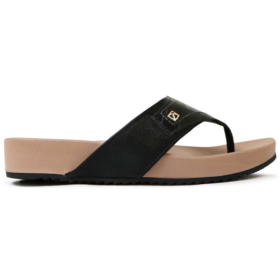 Black Croco Sandals for Women (460.056) - SIMPLY SHOES HONG KONG