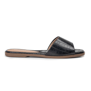 Black Croco Sandals for Women (508.033)