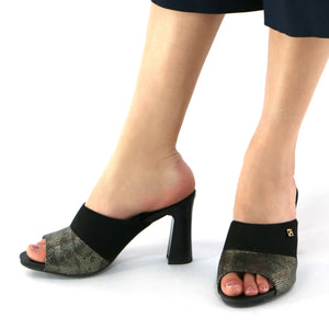 Black /Gold High Heel Sandal for Womens (614.009) - SIMPLY SHOES HONG KONG