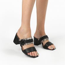 Piccadilly Black Dual Strap Heel Women's Sandal with Comfort Footbed (626.008)