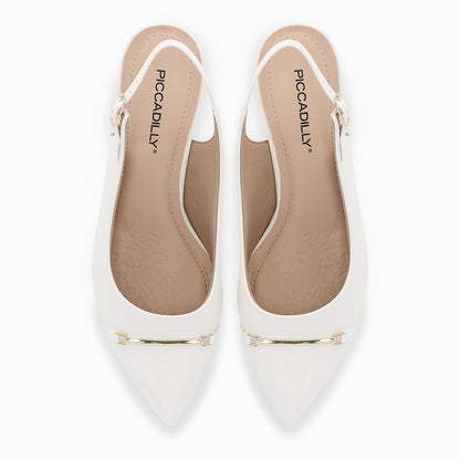 Metropolis Sling-Back Heels -White (740.015)