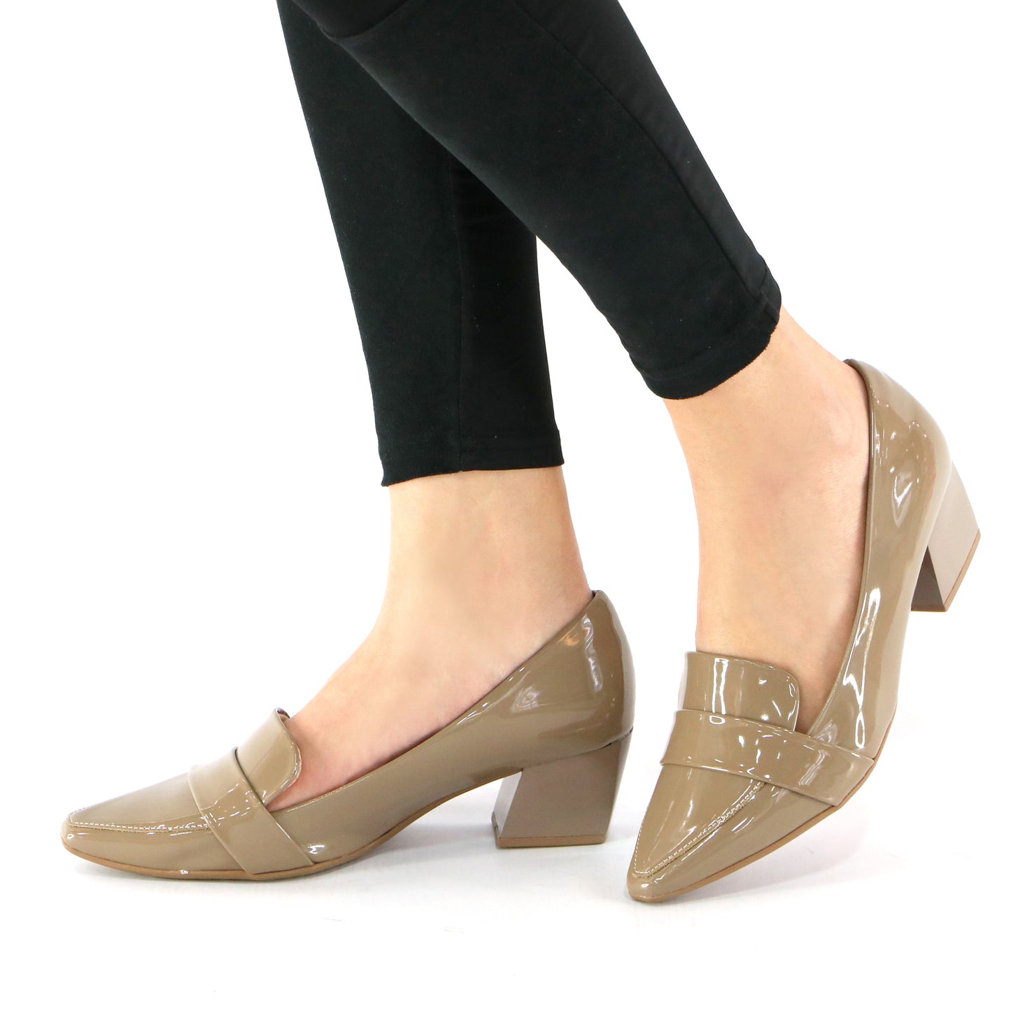 Taupe Pat Pumps for Womens (744.039) - SIMPLY SHOES HONG KONG