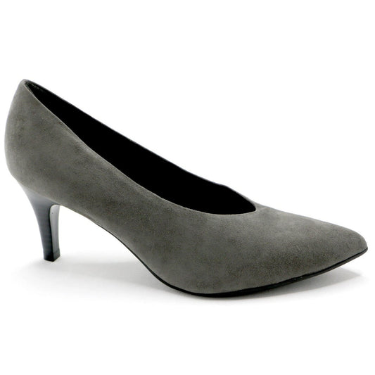 Grey Microfiber Pumps (745.058) - SIMPLY SHOES HONG KONG