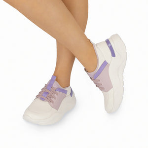 White & Lavender Sneakers for Women (939.003)
