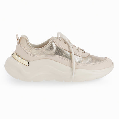 Flashy Chunky Sneakers - Gold & White (939.004)
