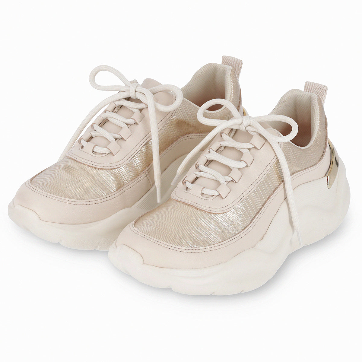 Flashy Chunky Sneakers - Gold & White (939.004)