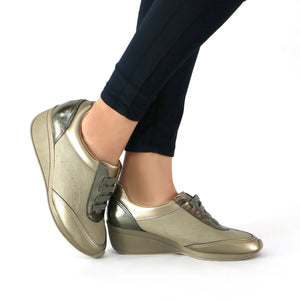 Bronze Sneakers for Women (962.020) - SIMPLY SHOES HONG KONG