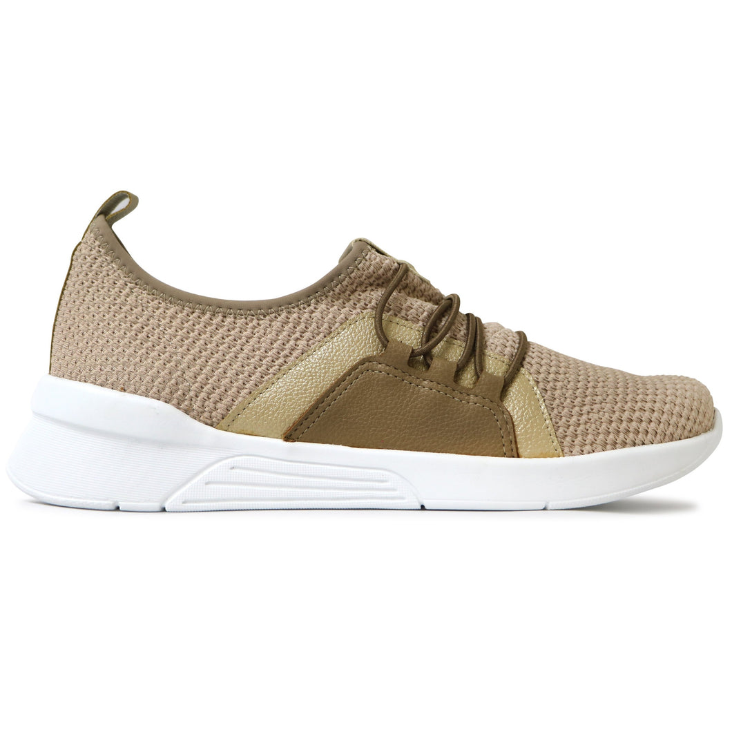 Taupe Sneakers for Women (970.037) - SIMPLY SHOES HONG KONG