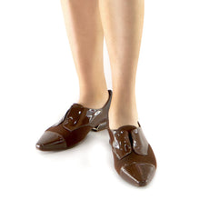 棕色納帕和彈性女士樂福鞋 (278.007) 