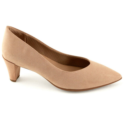 Nude Microfiber Pointy Pumps (119.008) - SIMPLY SHOES HONG KONG