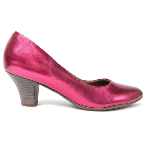 紅色金屬光澤高跟女鞋（703.001）
