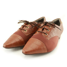Coffee Lace-Up Flats for Women (278.019) - SIMPLY SHOES HONG KONG