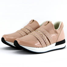 Nude ENERGY Sneakers with Gold Studs for Women (974.014) - SIMPLY SHOES HONG KONG