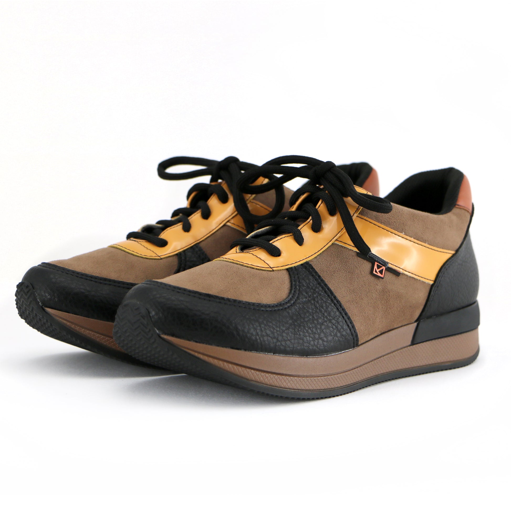 Brown/Orange Laced ENERGY Sneakers for Women (974.015) - SIMPLY SHOES HONG KONG