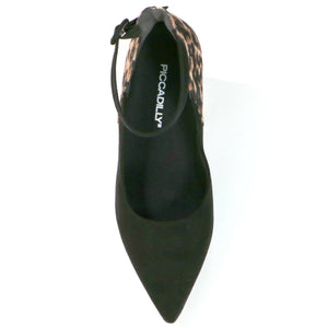 Pointy Black Leopard Heels for Women (749.009) - SIMPLY SHOES HONG KONG