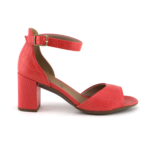 Coral Nappa Croco Heels for Women (685.007) - SIMPLY SHOES HONG KONG