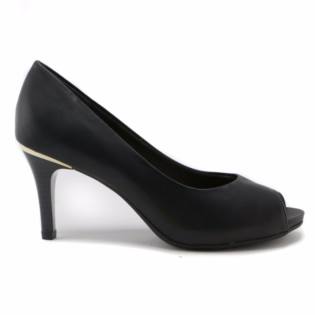 Black Peep Toe Heels for Women 362.034 Simply Shoes Hong Kong