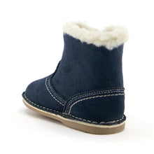 Navy leather snug booties boot (SS-7081) - SIMPLY SHOES HONG KONG