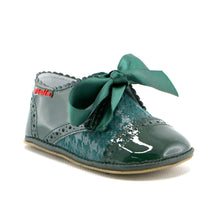 Green combo leather infant shoe (SS-7086) - SIMPLY SHOES HONG KONG