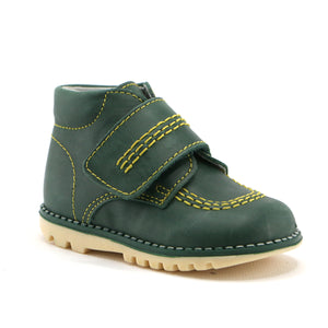 Hunter Green leather Ankle Boots (SS-7095) - SIMPLY SHOES HONG KONG