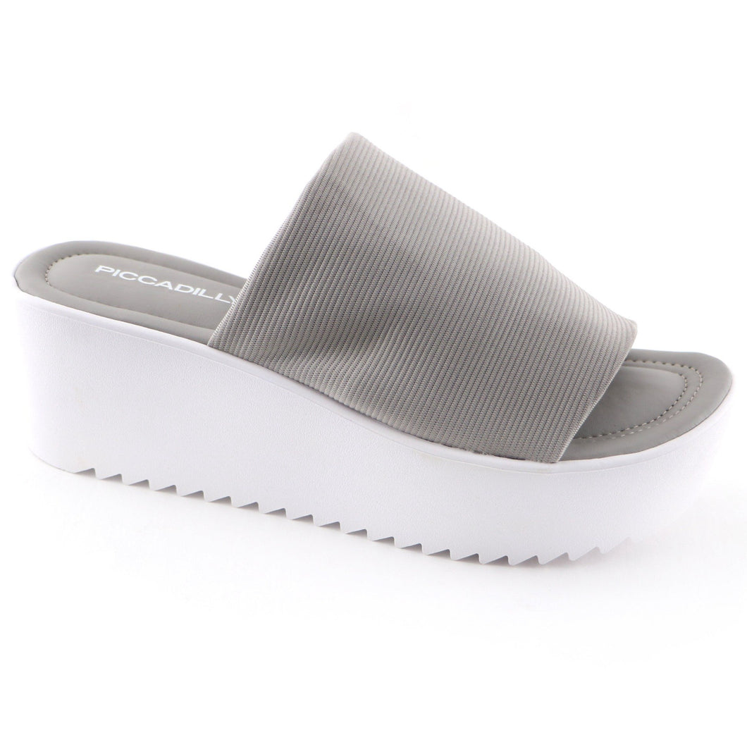 Grey textile Sandal (454.001) - SIMPLY SHOES HONG KONG