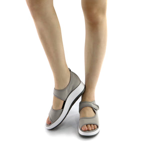 Grey textile sandals (474.004) - SIMPLY SHOES HONG KONG