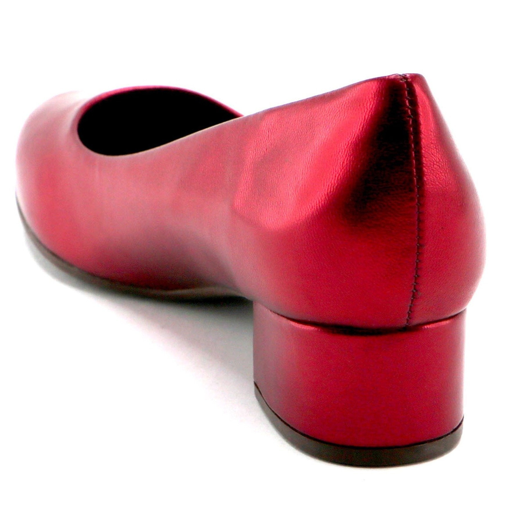 Red Metallic Pumps for Womens (140.110) - SIMPLY SHOES HONG KONG