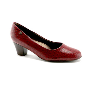 Red Croco Pumps for Womens (110.110) - SIMPLY SHOES HONG KONG