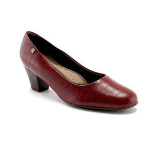 Red Croco Pumps for Womens (110.110) - SIMPLY SHOES HONG KONG
