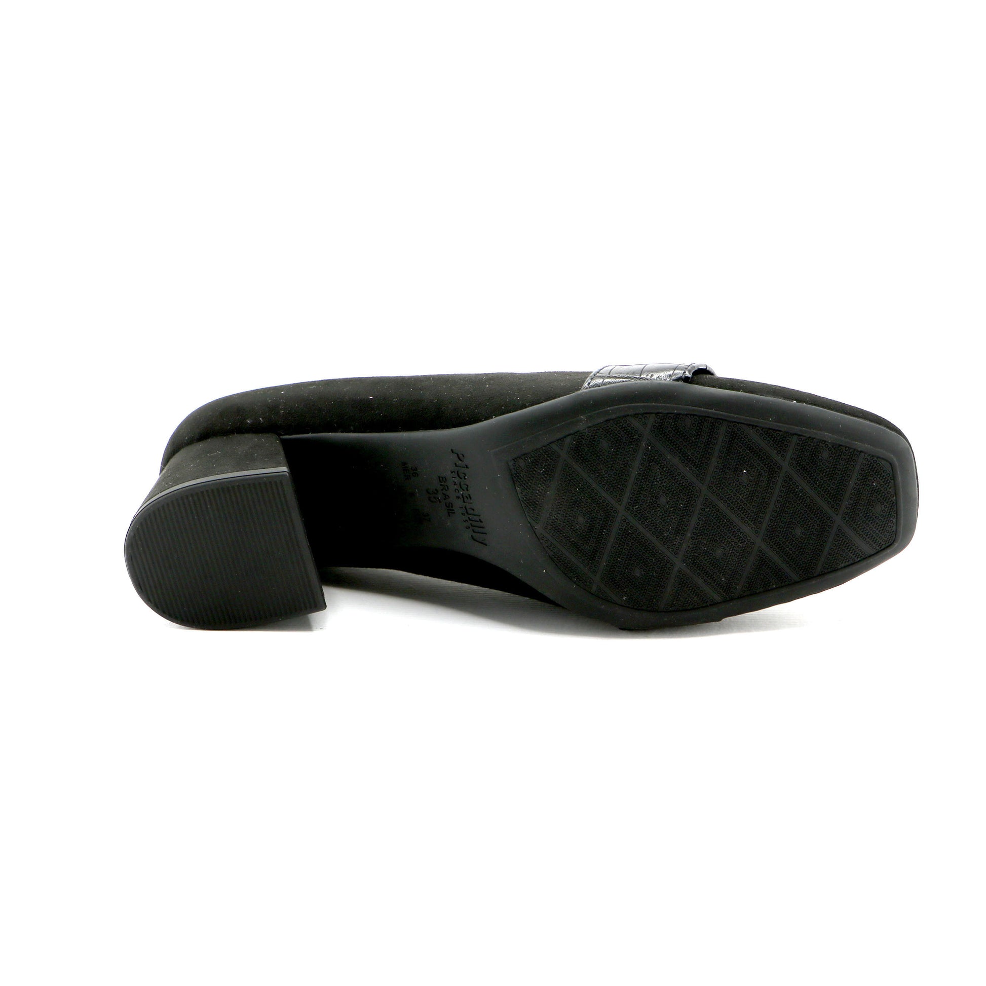 Black Microfiber/Croco Pumps (151.008) - SIMPLY SHOES HONG KONG