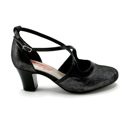 Black Metallic Dance Pumps for Womens (696.004) - SIMPLY SHOES HONG KONG