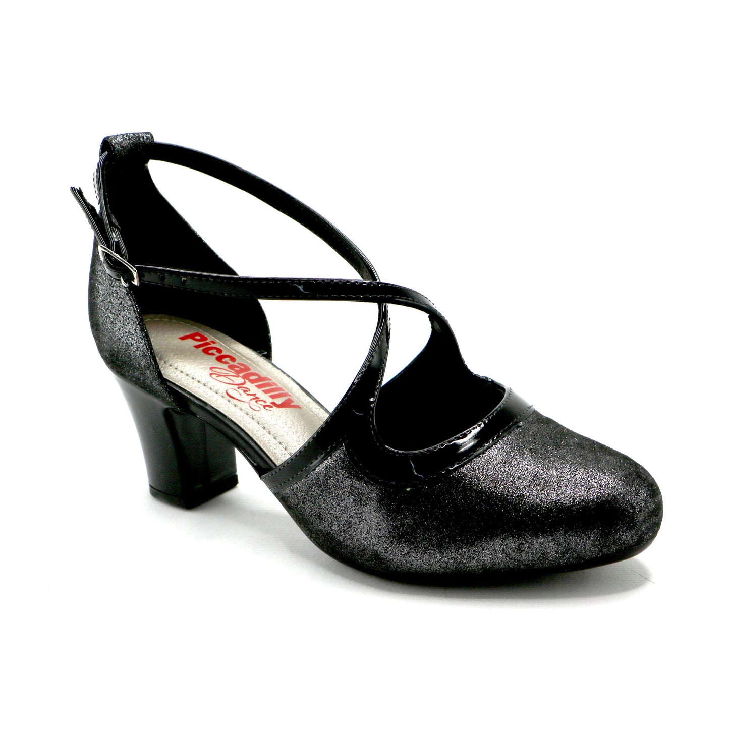 Black Metallic Dance Pumps for Womens (696.004) - SIMPLY SHOES HONG KONG