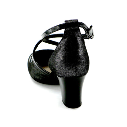 Black Metallic Dance Pumps for Womens (696.004) - SIMPLY SHOES HONG KONG