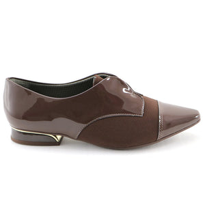 Brown Napa and stretch Ladies loafer (278.007)