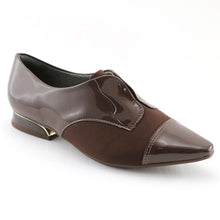 Brown Napa and stretch Ladies loafer (278.007)