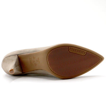 Taupe Microfiber Pump (745.058) - SIMPLY SHOES HONG KONG